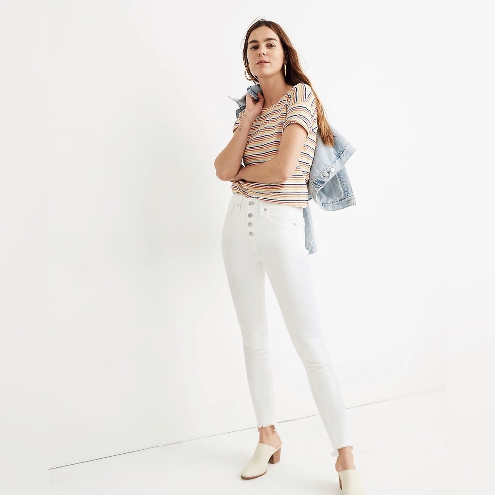 Madewell Let’s Talk Pockets High-Rise Skinny Jeans in Pure White